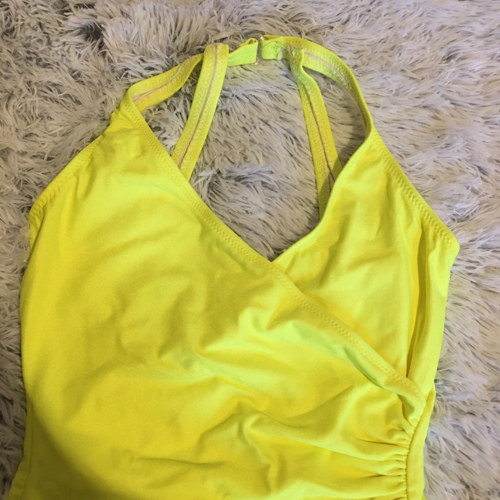 Vintage Neon Yellow One Piece Swimsuit Gem — free download
